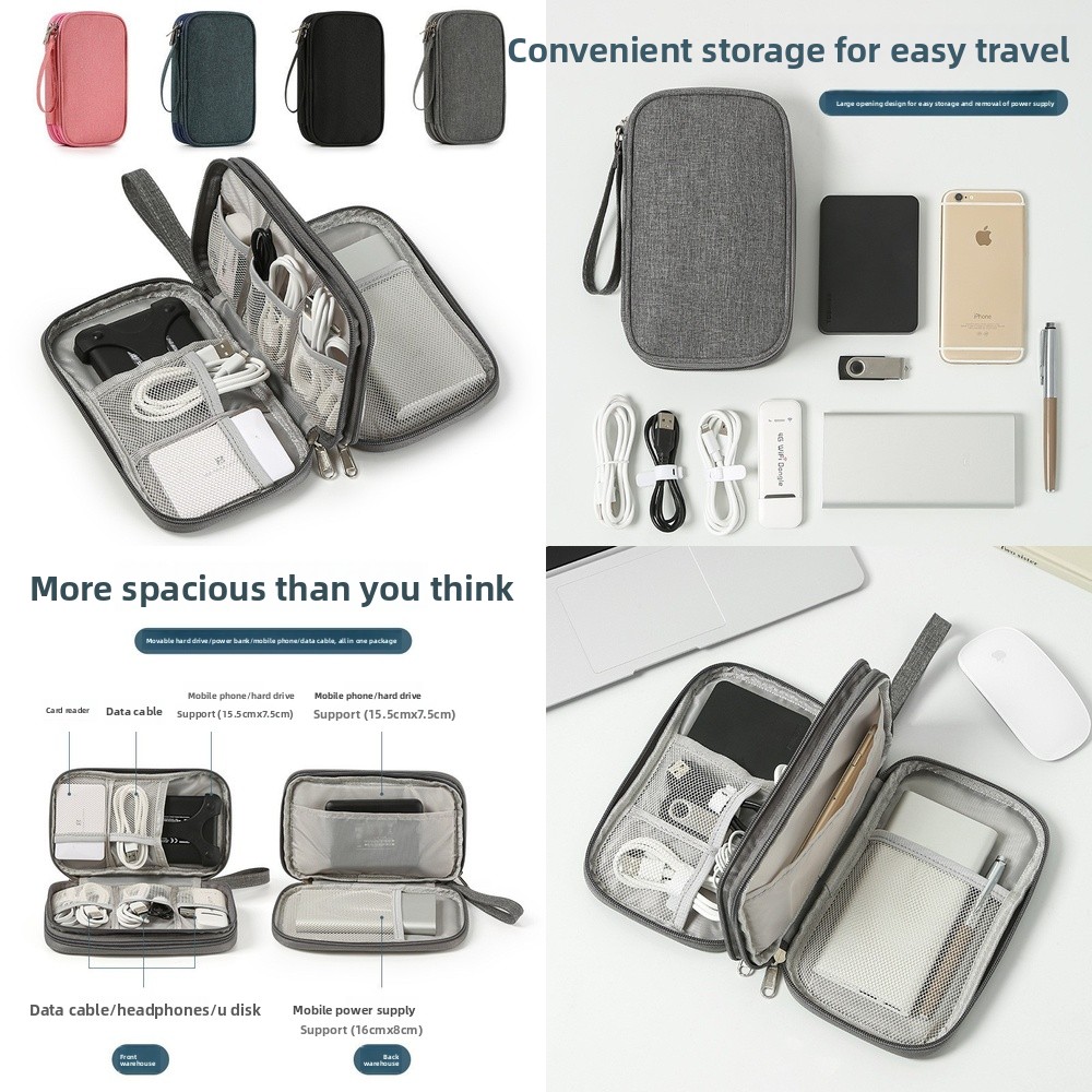 Tech Accessories Travel Organizer Pouch - Sac de rangement pour câbles numériques,