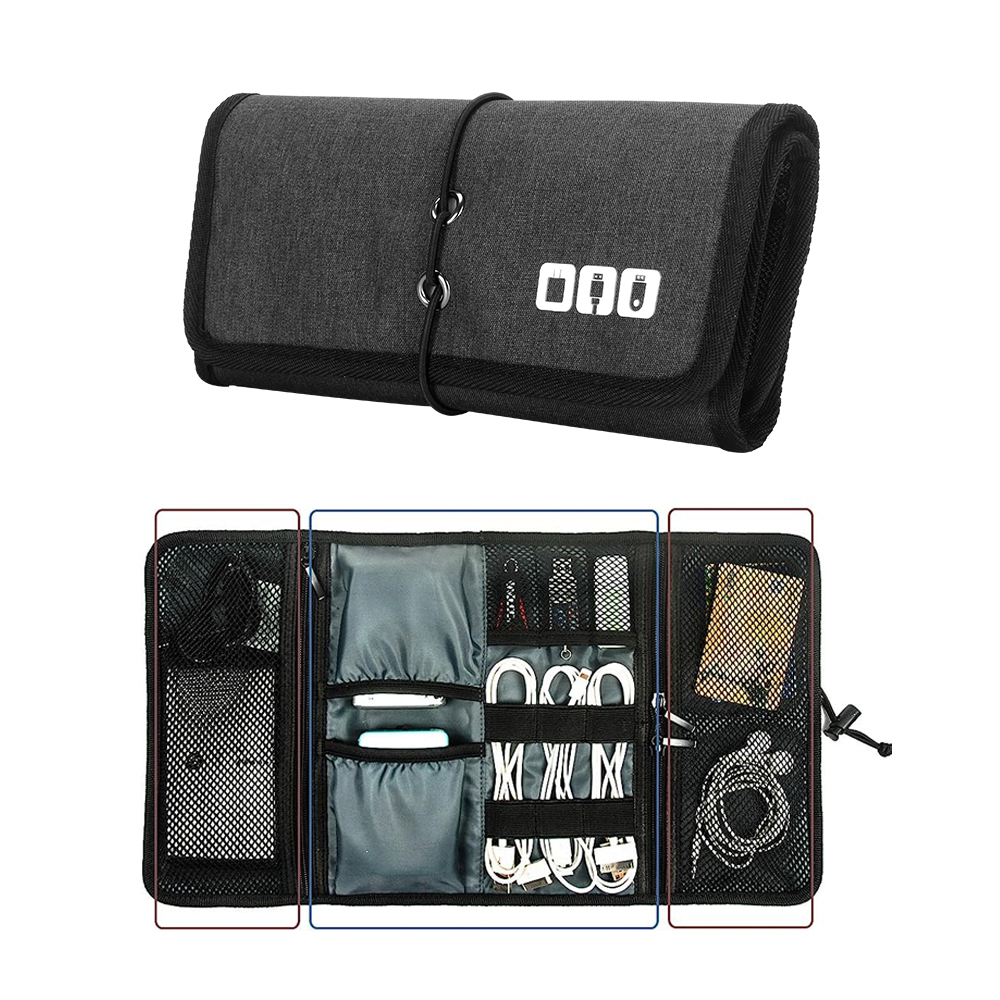 Tech Accessories Travel Organizer Pouch - Pochette de cordon d'organisateur électronique, chargeur