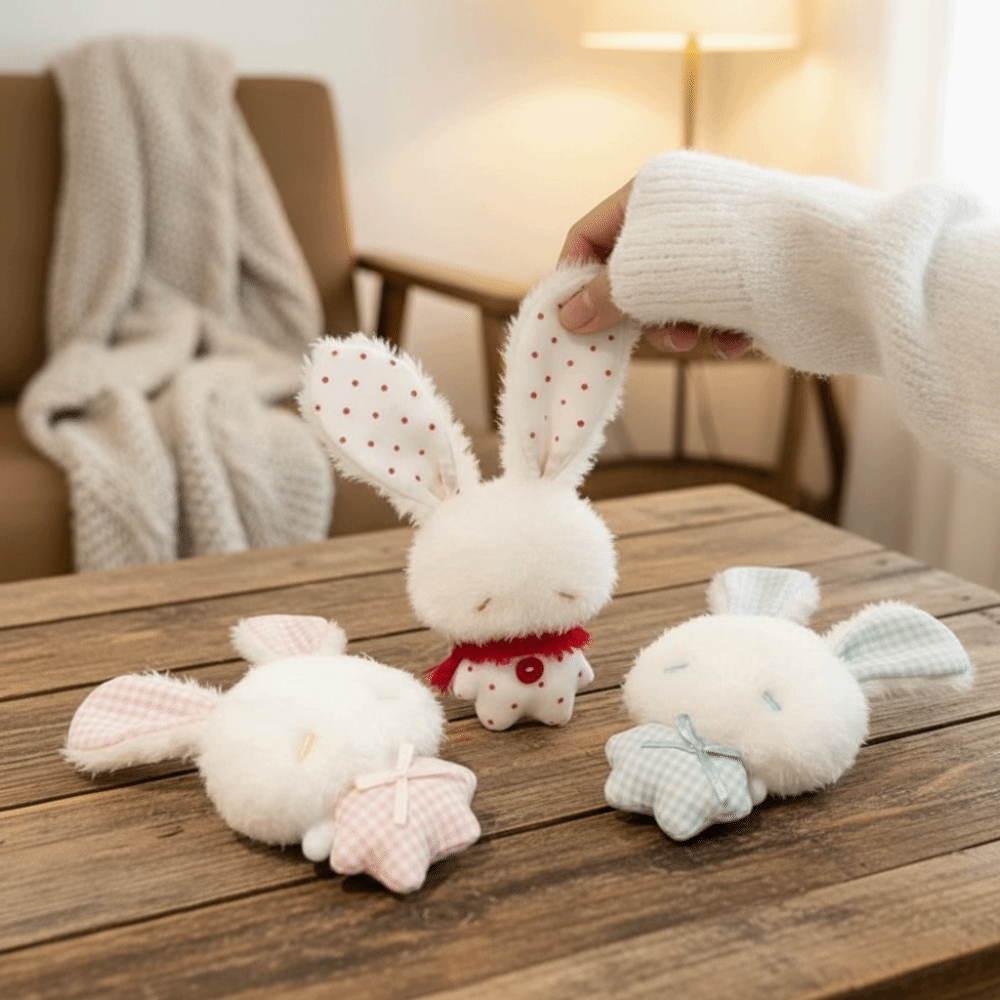 Tech Girl Accessories - Porte-clés Lapin en Peluche Doux de