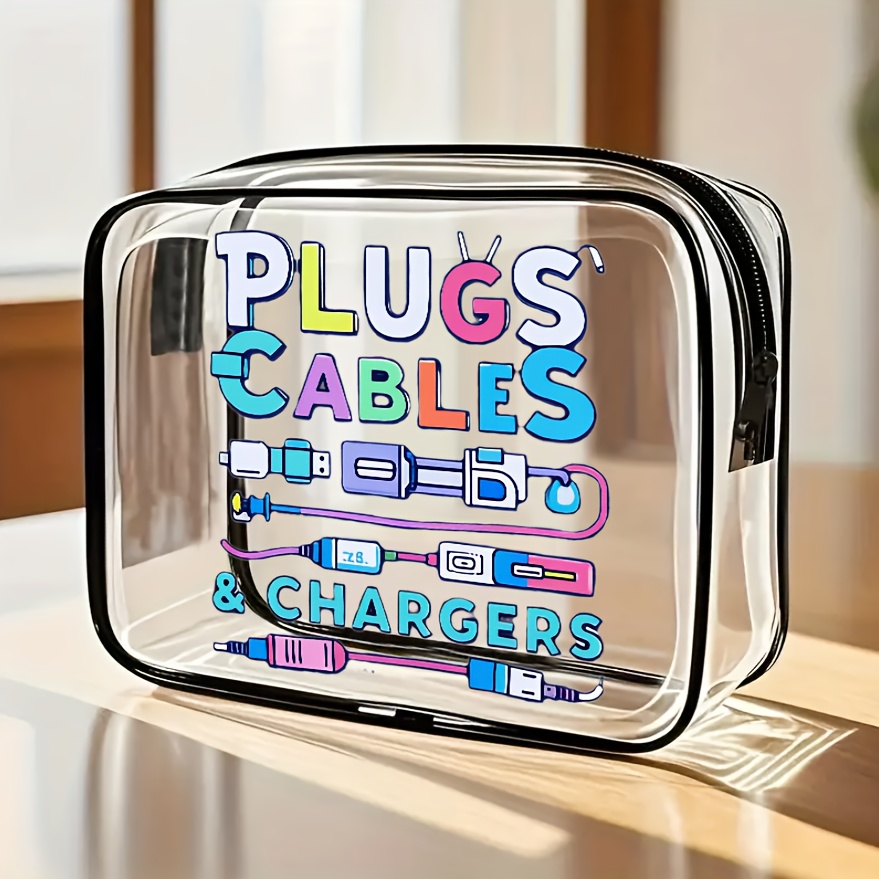 Tech Accessories Travel Organizer Pouch - 1 pochette de rangement transparente grande