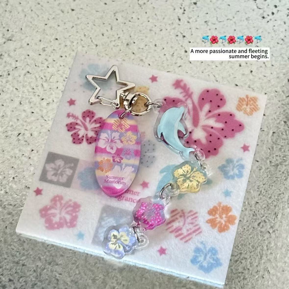 Tech Girl Accessories - Porte-clés Hawaïen d'été avec breloques en