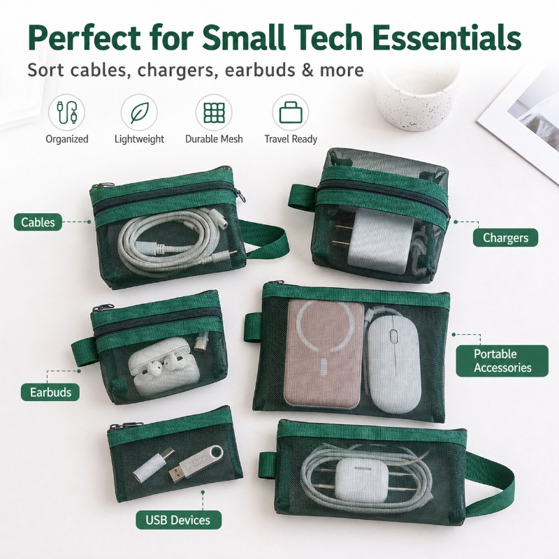 Lot de 6 sacs de rangement por - Tech Accessories Travel Organizer Pouch avis et prix